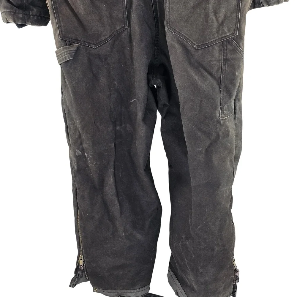 Walls Workwear Coveralls Mens 2XL Black Insulated Quilted Duck Canvas Zipped Leg